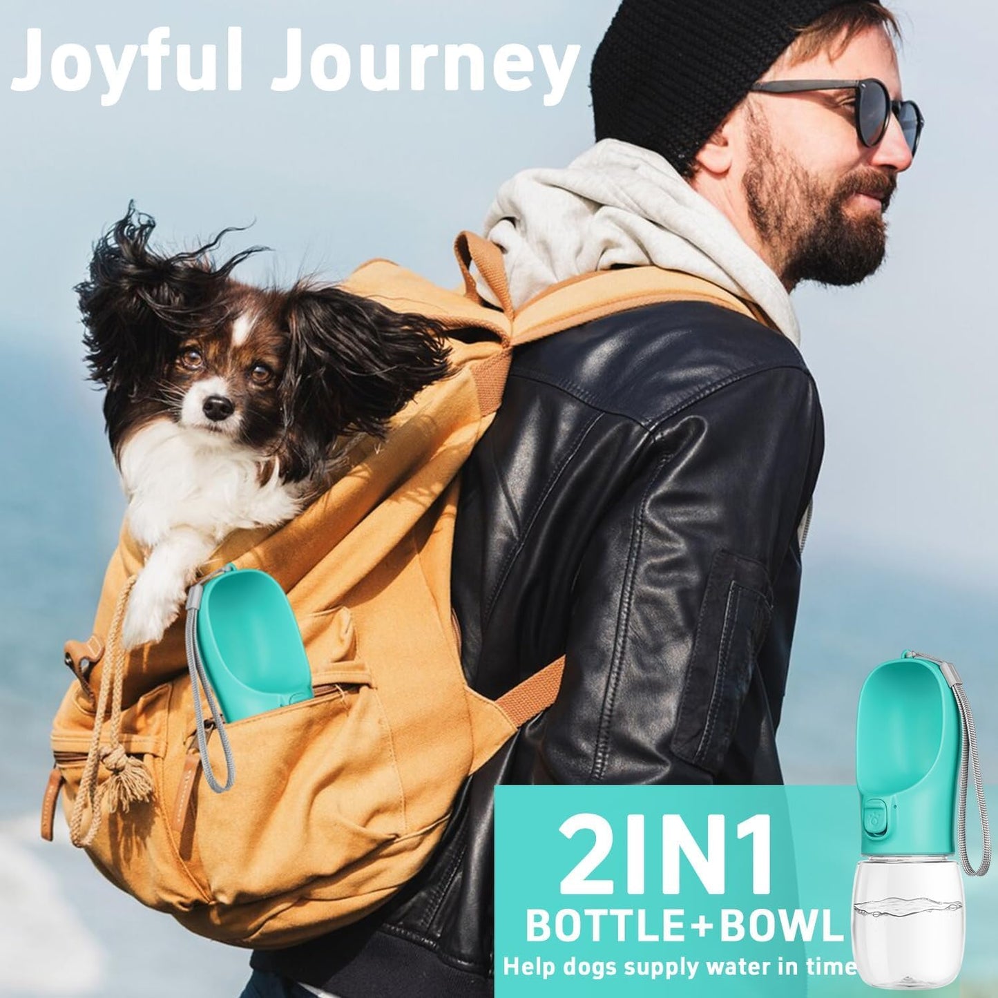Portable Leak-Proof Dog Water Bottle - 12oz