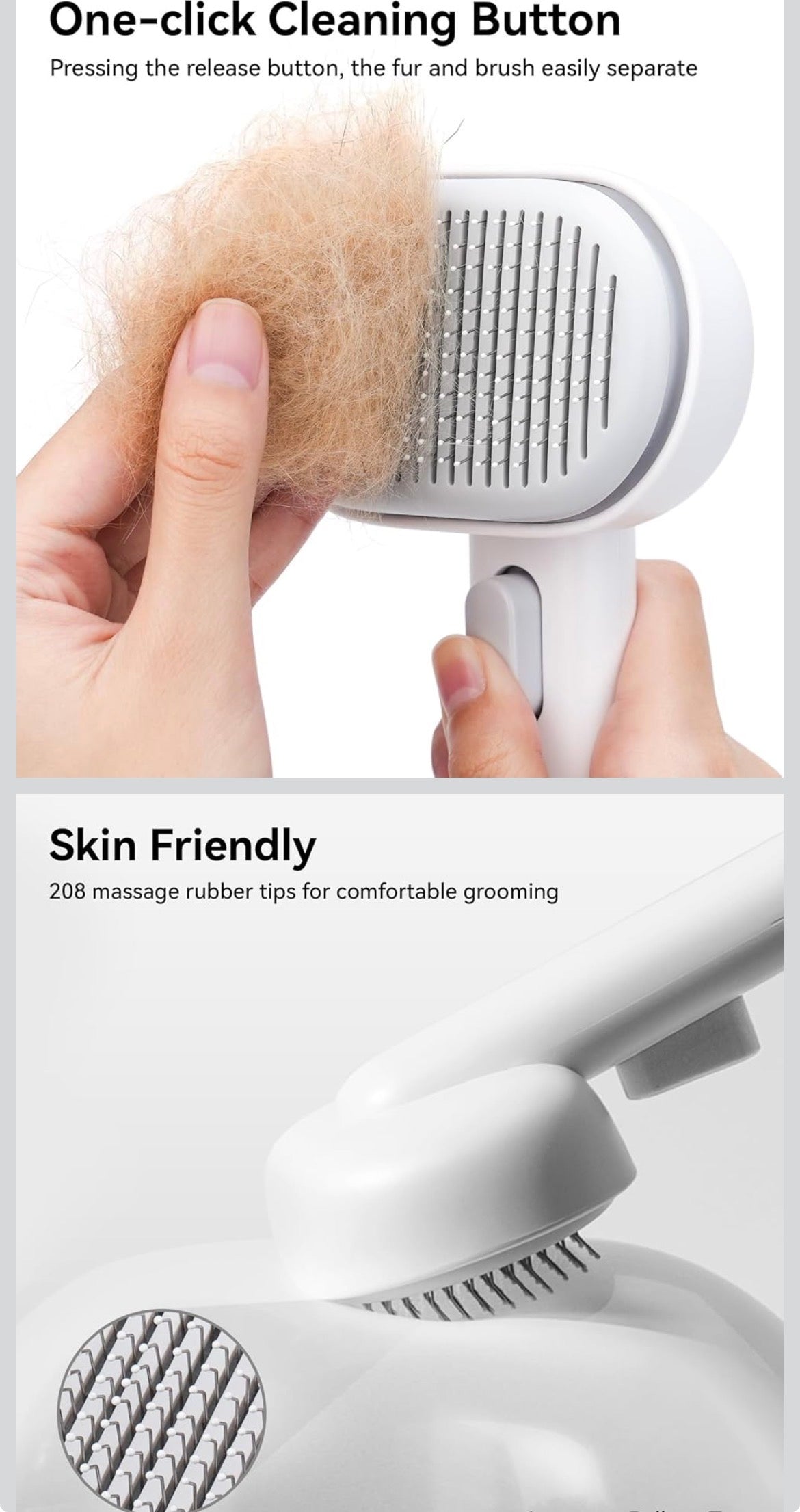 Pet Grooming Brush - Self-Cleaning Slicker Brush