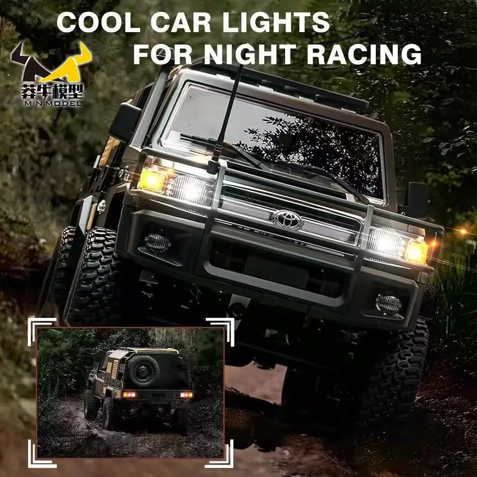 MN82S 1:12 LC79 Full Scale 2.4Ghz RC Truck Model Off-Road Climbing 4WD Remote Controller Assembly USB Cable 50M Range Adults Boy