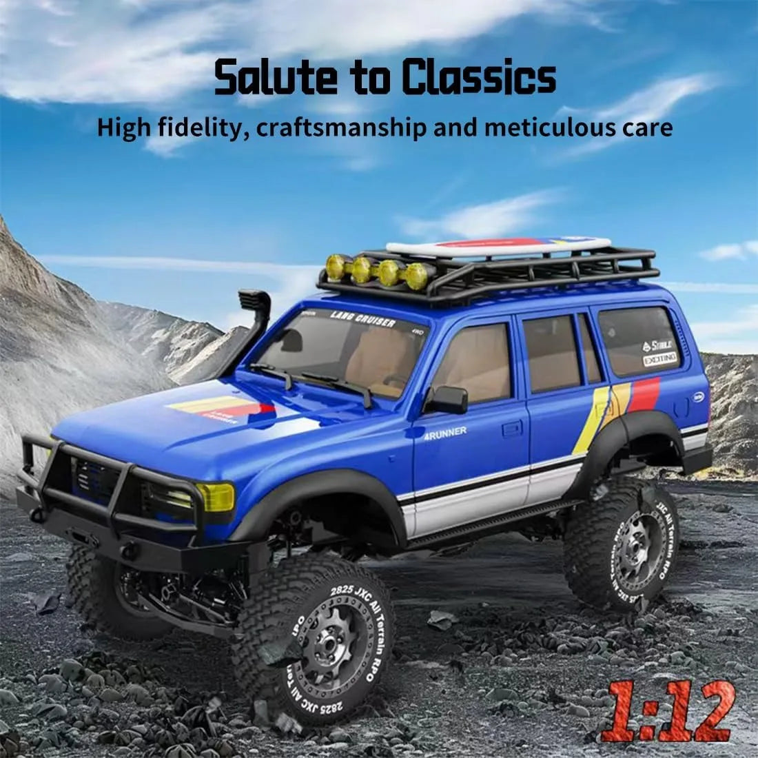 LC80 1/12 4WD RC Crawler Land Cruiser 2.4GHz 370 Motor RTR off Road Truck LED Lights Metal Shocks 3 Speed Expert USB Cable