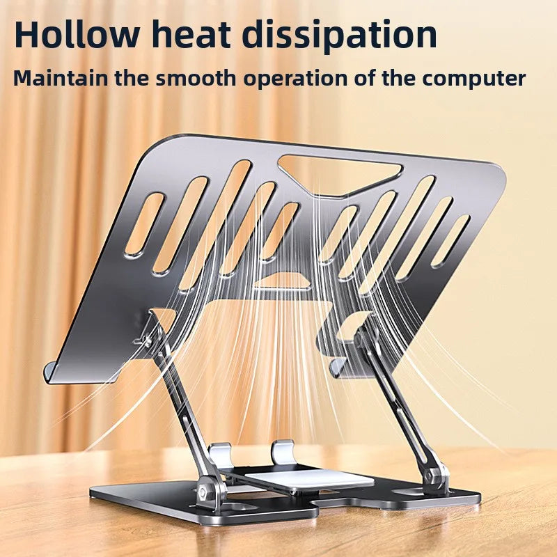 2-in-1 Carbon Steel Laptop Cooling Stand with Quiet Fan