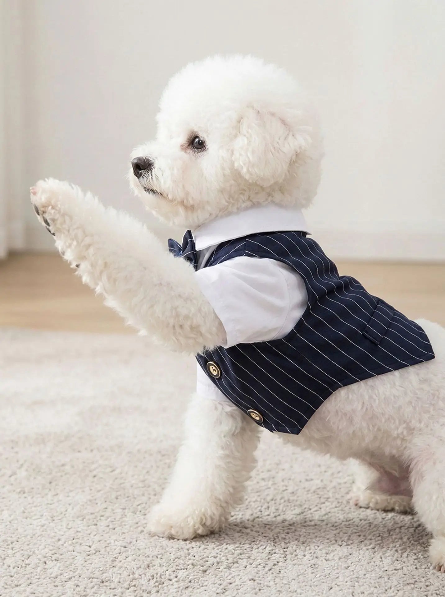 Pet Dog Spring Suit Wedding Tuxedo Shirt Vest Gentleman Costume for Teddy Bichon Small Dogs