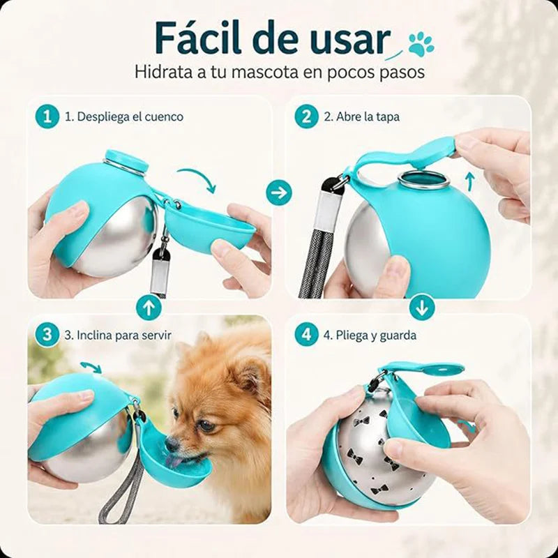 Stainless Steel Foldable Pet Water Bottle