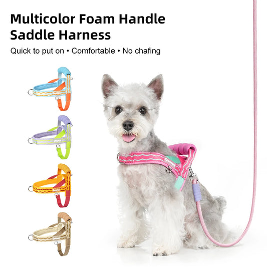 Saddle Dog Harness Soft Padded Foam Handle Liftable Outdoor Walking Puppy Breathable No Choke Small Medium Dog Pet Vest Harness