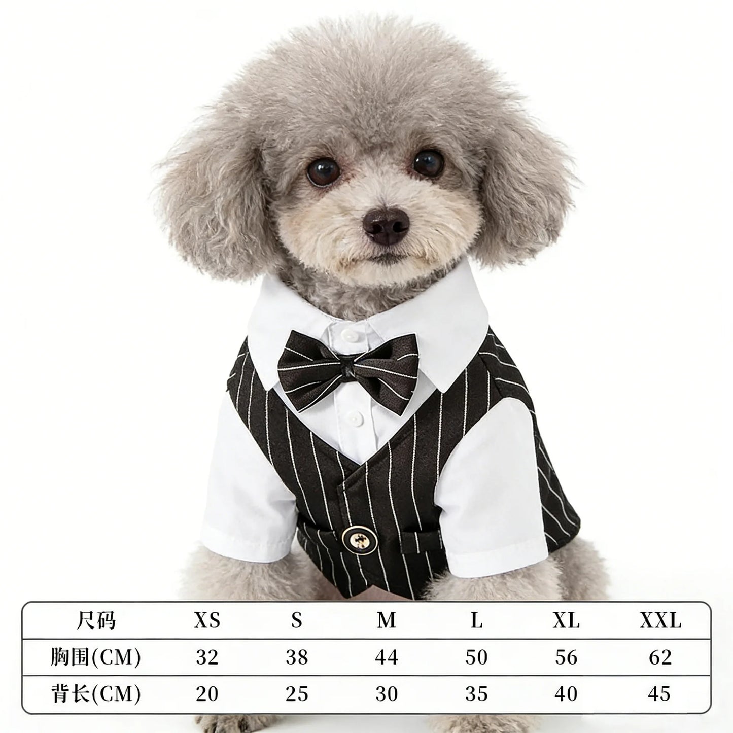Pet Dog Spring Suit Wedding Tuxedo Shirt Vest Gentleman Costume for Teddy Bichon Small Dogs
