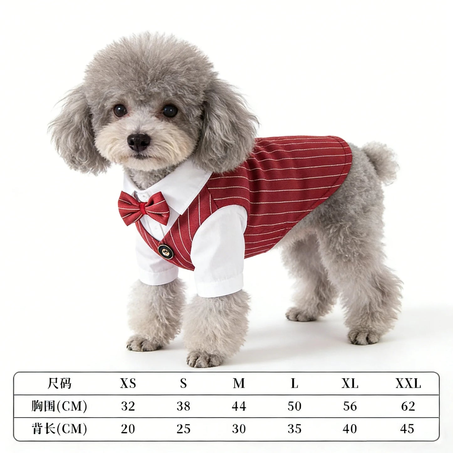 Pet Dog Spring Suit Wedding Tuxedo Shirt Vest Gentleman Costume for Teddy Bichon Small Dogs