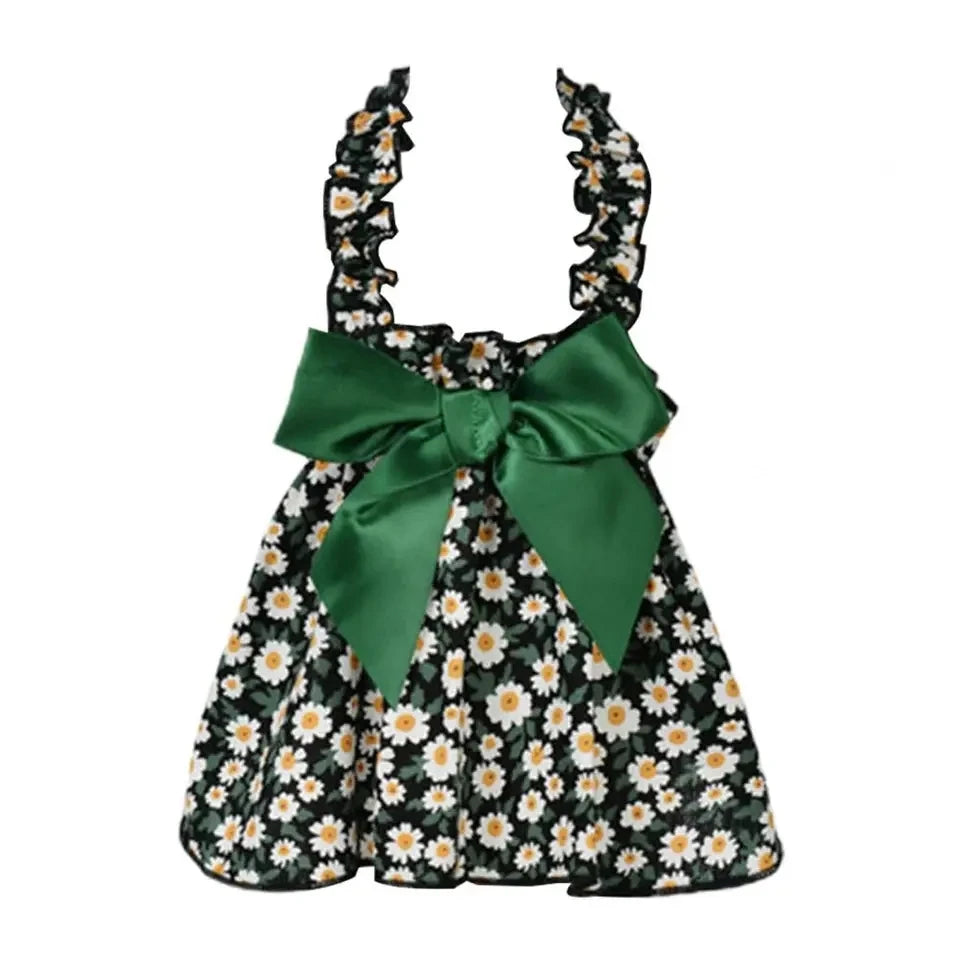 Cyan Floral Summer Pet Dress
