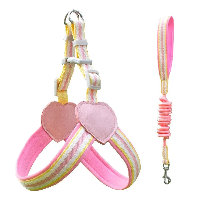 No Pull Y-shaped Dog Harness Leash Set for Small Dogs Chest Straps Anti-Twist Lightweight Harness Shiba Inu Corgi Pets Outdoor